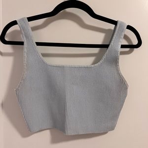 Babaton Sculpt Knit Tank Top Light Blue Medium